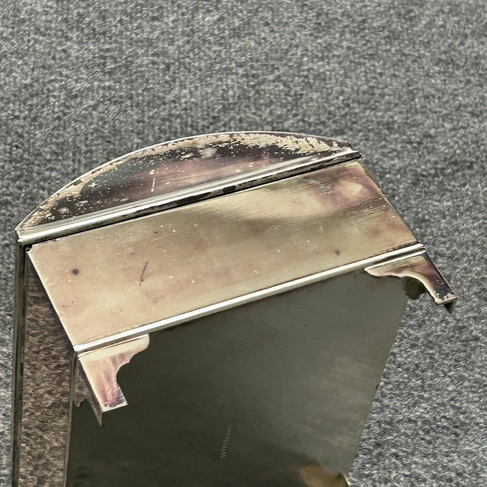 Pottery Barn Jewelry Box‎ Silver Mirror Domed Lid 10 X 10 Lock Key Velvet Lined - Picture 12 of 13